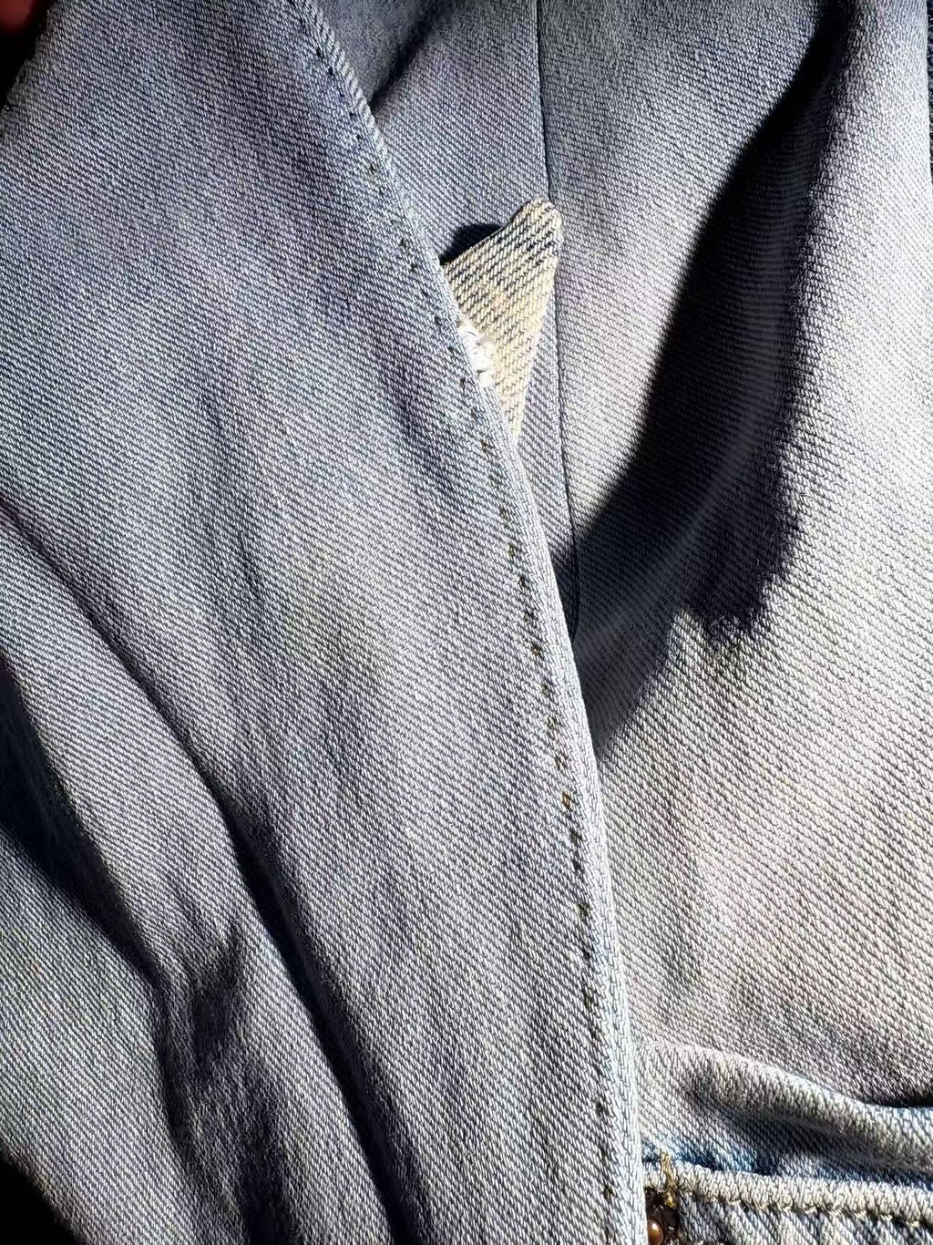 Reconstructed Denim Jacket, Upcycled Jeans, Japanese Cotton Lined, Patchwork Art