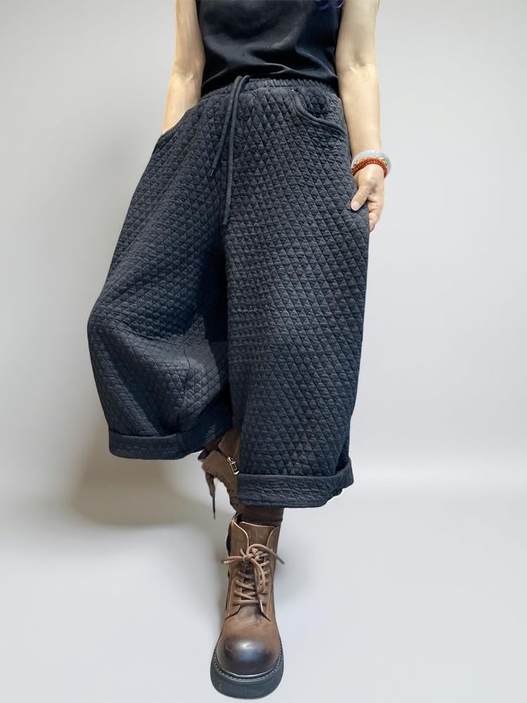 Quilted  Harem Pants | Unisex Balloon Trousers, Elastic Waist