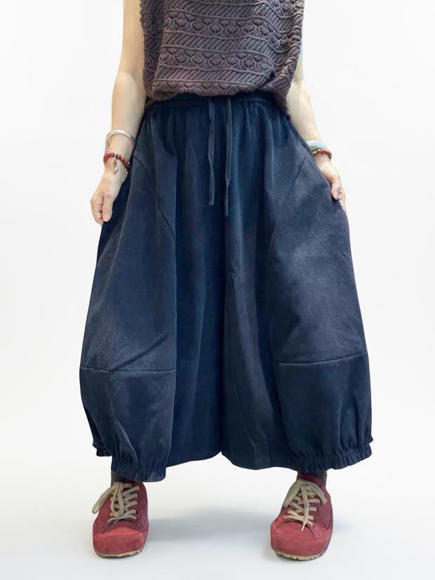 Vintage Wash Cotton Balloon Pants | Relaxed Harem Trousers