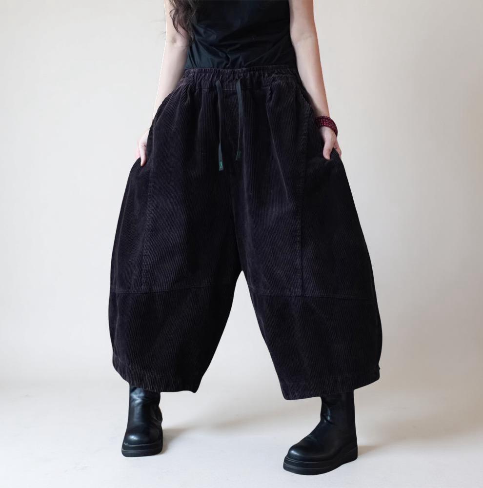 Oversized Corduroy Harem Pants: Quilted Cotton, Relaxed Fit
