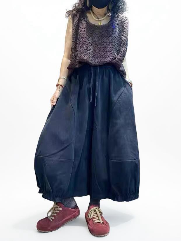 Vintage Wash Cotton Balloon Pants | Relaxed Harem Trousers
