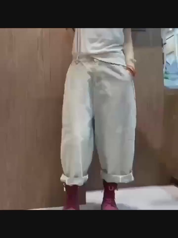Baggy Harem Jeans: Women's Drop Crotch Denim Trousers - Streetwear Style