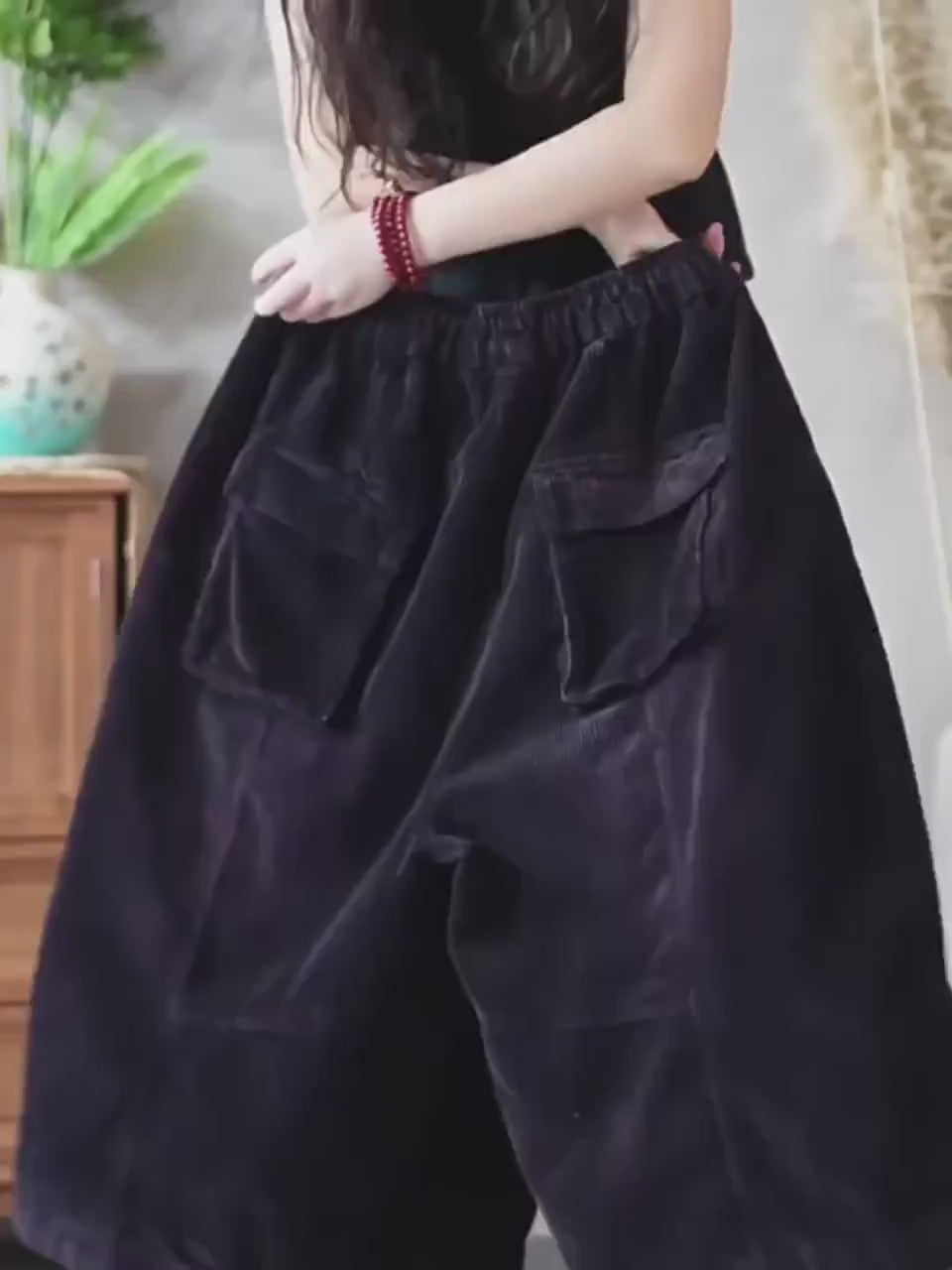 Oversized Corduroy Harem Pants: Quilted Cotton, Relaxed Fit